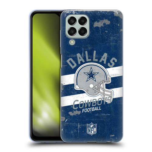 NFL Dallas Cowboys Logo Art Helmet Distressed Soft Gel Case for Samsung Galaxy M33 (2022)