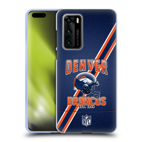 NFL Denver Broncos Logo Art Football Stripes Soft Gel Case for Huawei P40 5G