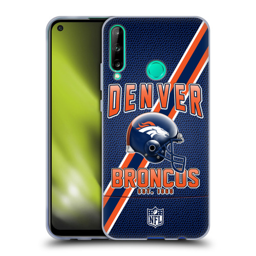 NFL Denver Broncos Logo Art Football Stripes Soft Gel Case for Huawei P40 lite E