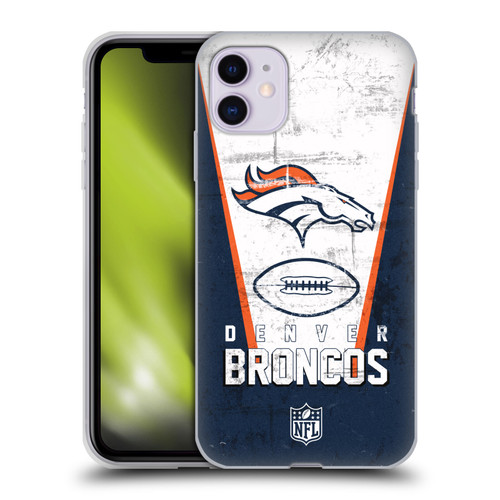 NFL Denver Broncos Logo Art Banner Soft Gel Case for Apple iPhone 11