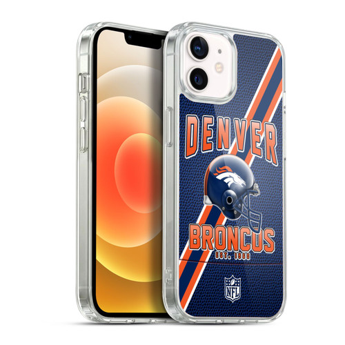 NFL Denver Broncos Logo Art Football Stripes Soft Gel Case for Apple iPhone 12 / iPhone 12 Pro & MagSafe