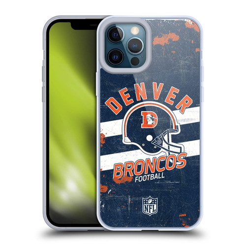 NFL Denver Broncos Logo Art Helmet Distressed Soft Gel Case for Apple iPhone 12 Pro Max