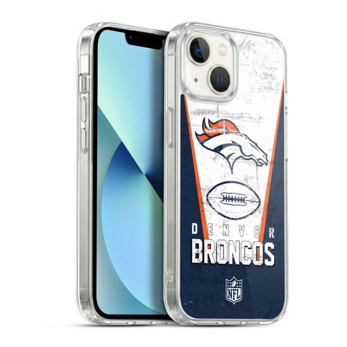 NFL Denver Broncos Logo Art Banner Soft Gel Case for Apple iPhone 13