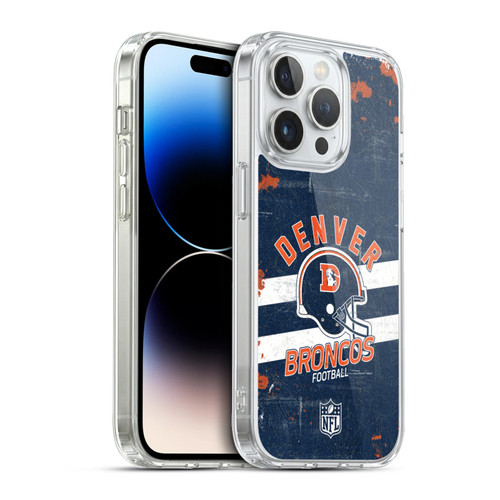 NFL Denver Broncos Logo Art Helmet Distressed Soft Gel Case for Apple iPhone 13 Pro & MagSafe