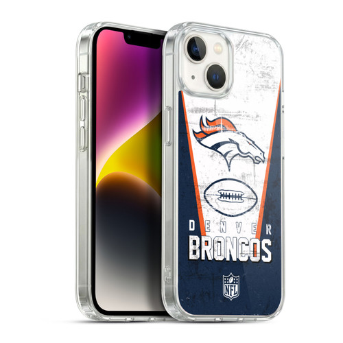 NFL Denver Broncos Logo Art Banner Soft Gel Case for Apple iPhone 14 Plus & MagSafe