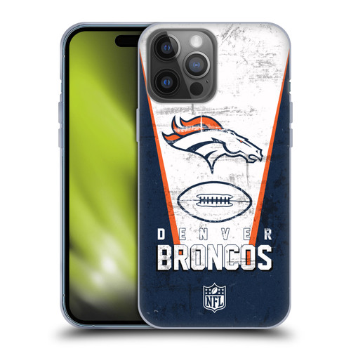 NFL Denver Broncos Logo Art Banner Soft Gel Case for Apple iPhone 14 Pro Max