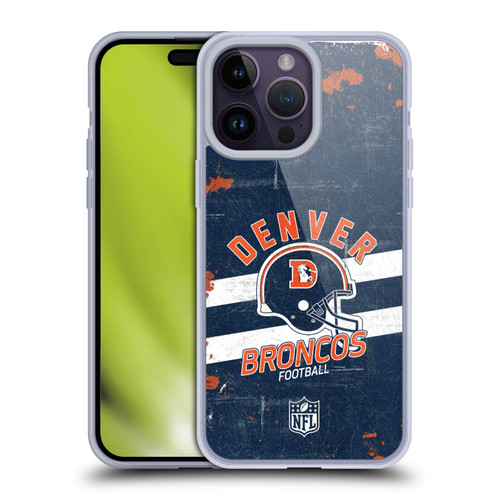 NFL Denver Broncos Logo Art Helmet Distressed Soft Gel Case for Apple iPhone 14 Pro Max