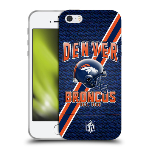 NFL Denver Broncos Logo Art Football Stripes Soft Gel Case for Apple iPhone 5 / 5s / iPhone SE 2016