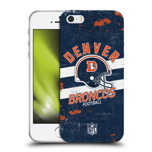 NFL Denver Broncos Logo Art Helmet Distressed Soft Gel Case for Apple iPhone 5 / 5s / iPhone SE 2016