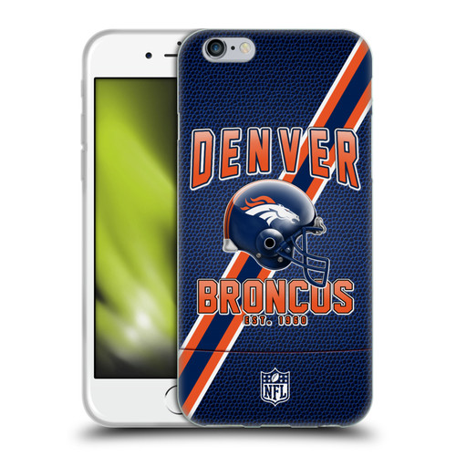 NFL Denver Broncos Logo Art Football Stripes Soft Gel Case for Apple iPhone 6 / iPhone 6s
