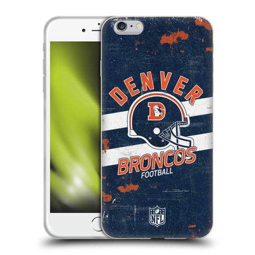NFL Denver Broncos Logo Art Helmet Distressed Soft Gel Case for Apple iPhone 6 Plus / iPhone 6s Plus