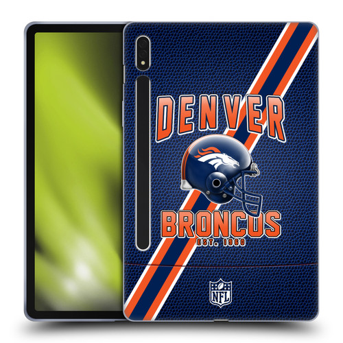 NFL Denver Broncos Logo Art Football Stripes Soft Gel Case for Samsung Galaxy Tab S8