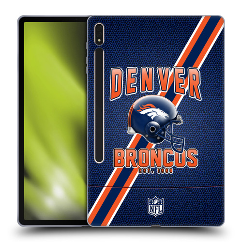 NFL Denver Broncos Logo Art Football Stripes Soft Gel Case for Samsung Galaxy Tab S8 Plus