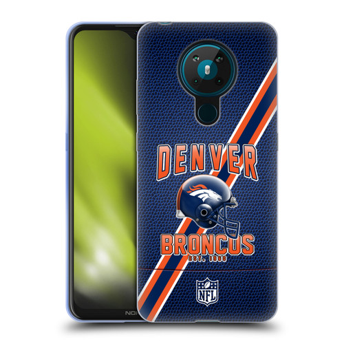 NFL Denver Broncos Logo Art Football Stripes Soft Gel Case for Nokia 5.3