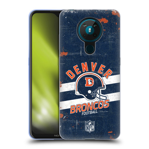 NFL Denver Broncos Logo Art Helmet Distressed Soft Gel Case for Nokia 5.3