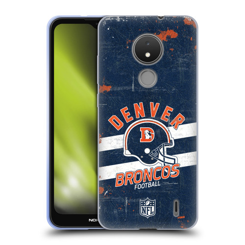 NFL Denver Broncos Logo Art Helmet Distressed Soft Gel Case for Nokia C21