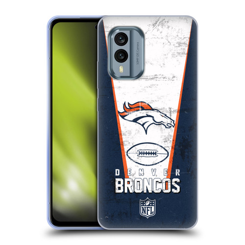 NFL Denver Broncos Logo Art Banner Soft Gel Case for Nokia X30