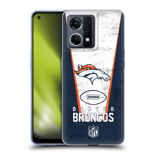 NFL Denver Broncos Logo Art Banner Soft Gel Case for OPPO Reno8 4G