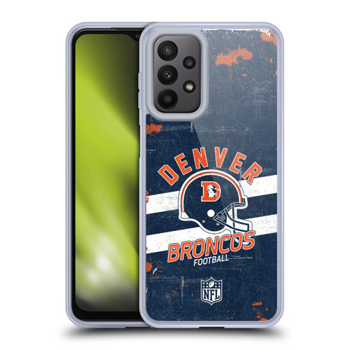 NFL Denver Broncos Logo Art Helmet Distressed Soft Gel Case for Samsung Galaxy A23 / 5G (2022)