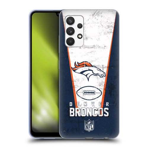 NFL Denver Broncos Logo Art Banner Soft Gel Case for Samsung Galaxy A32 (2021)