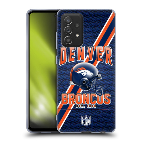 NFL Denver Broncos Logo Art Football Stripes Soft Gel Case for Samsung Galaxy A52 / A52s / 5G (2021)