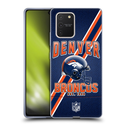 NFL Denver Broncos Logo Art Football Stripes Soft Gel Case for Samsung Galaxy S10 Lite