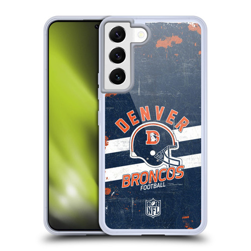 NFL Denver Broncos Logo Art Helmet Distressed Soft Gel Case for Samsung Galaxy S22 5G