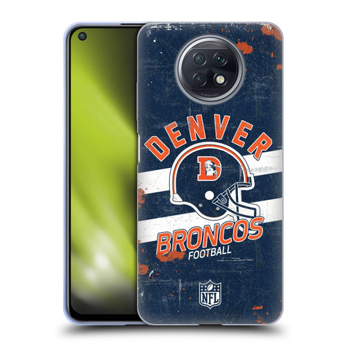 NFL Denver Broncos Logo Art Helmet Distressed Soft Gel Case for Xiaomi Redmi Note 9T 5G
