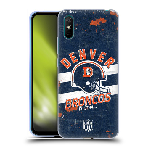 NFL Denver Broncos Logo Art Helmet Distressed Soft Gel Case for Xiaomi Redmi 9A / Redmi 9AT