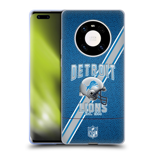 NFL Detroit Lions Logo Art Football Stripes Soft Gel Case for Huawei Mate 40 Pro 5G