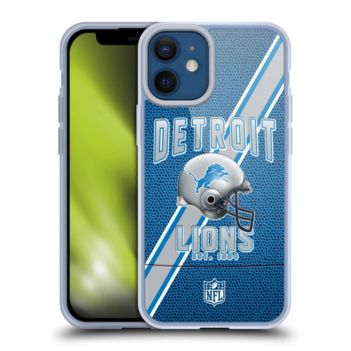 NFL Detroit Lions Logo Art Football Stripes Soft Gel Case for Apple iPhone 12 Mini & MagSafe