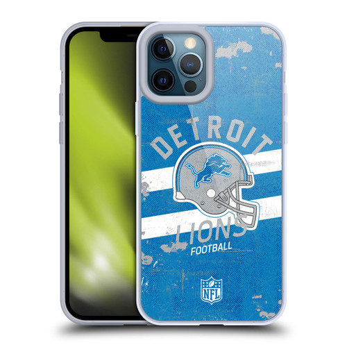 NFL Detroit Lions Logo Art Helmet Distressed Soft Gel Case for Apple iPhone 12 Pro Max