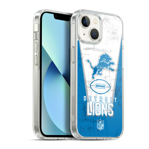 NFL Detroit Lions Logo Art Banner Soft Gel Case for Apple iPhone 13