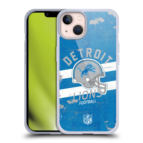 NFL Detroit Lions Logo Art Helmet Distressed Soft Gel Case for Apple iPhone 13
