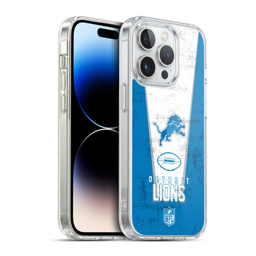 NFL Detroit Lions Logo Art Banner Soft Gel Case for Apple iPhone 13 Pro & MagSafe