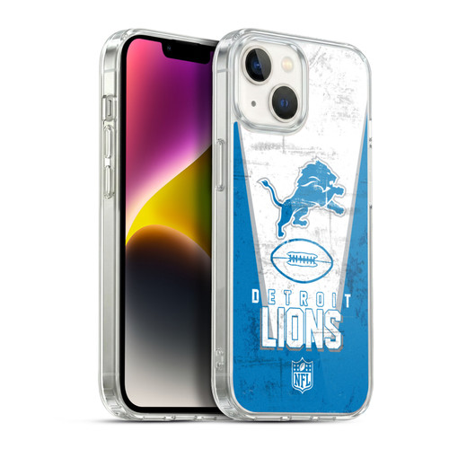NFL Detroit Lions Logo Art Banner Soft Gel Case for Apple iPhone 14