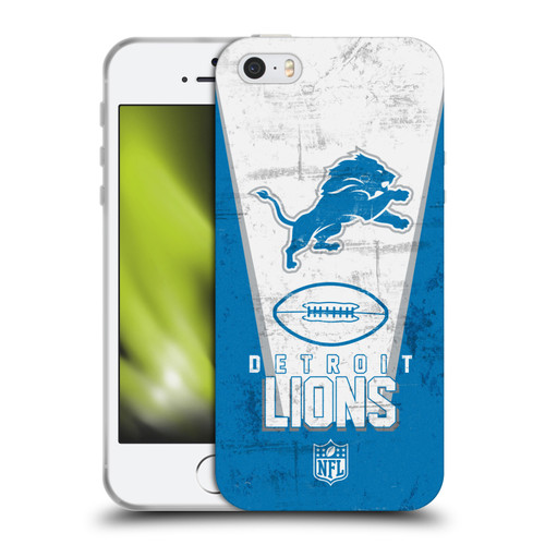 NFL Detroit Lions Logo Art Banner Soft Gel Case for Apple iPhone 5 / 5s / iPhone SE 2016