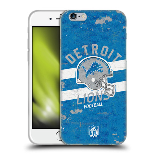 NFL Detroit Lions Logo Art Helmet Distressed Soft Gel Case for Apple iPhone 6 / iPhone 6s