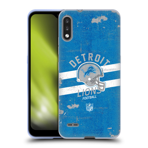 NFL Detroit Lions Logo Art Helmet Distressed Soft Gel Case for LG K22