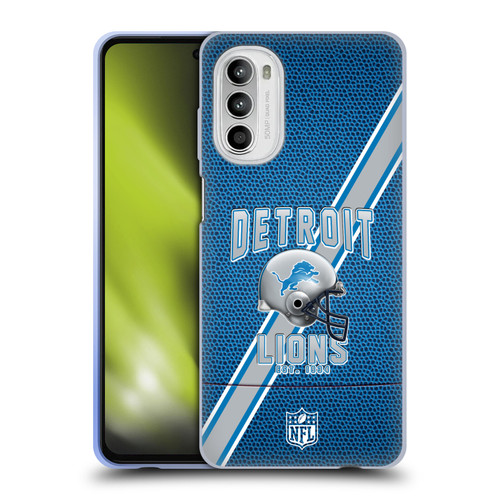 NFL Detroit Lions Logo Art Football Stripes Soft Gel Case for Motorola Moto G52