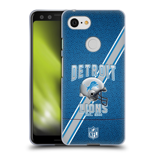 NFL Detroit Lions Logo Art Football Stripes Soft Gel Case for Google Pixel 3
