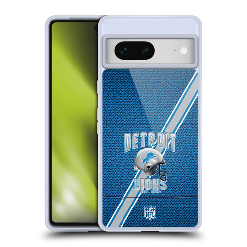NFL Detroit Lions Logo Art Football Stripes Soft Gel Case for Google Pixel 7