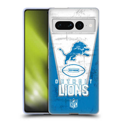 NFL Detroit Lions Logo Art Banner Soft Gel Case for Google Pixel 7 Pro