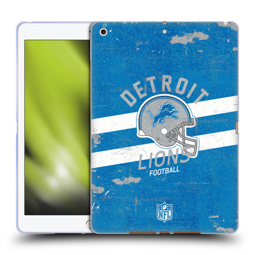 NFL Detroit Lions Logo Art Helmet Distressed Soft Gel Case for Apple iPad 10.2 2019/2020/2021