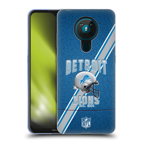 NFL Detroit Lions Logo Art Football Stripes Soft Gel Case for Nokia 5.3
