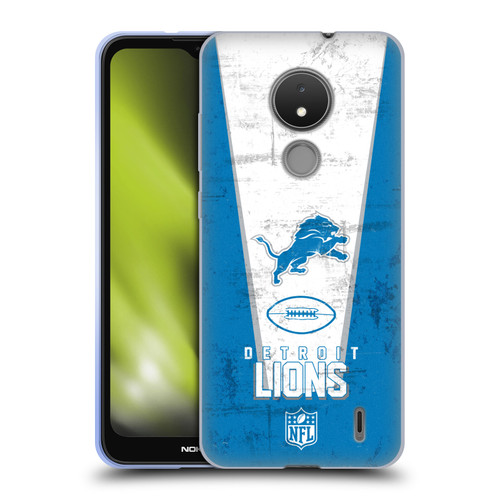 NFL Detroit Lions Logo Art Banner Soft Gel Case for Nokia C21