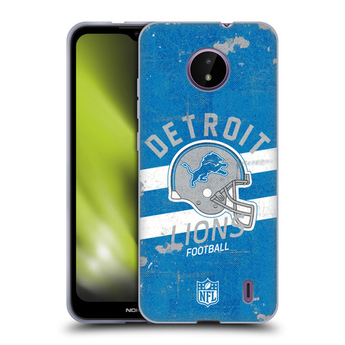 NFL Detroit Lions Logo Art Helmet Distressed Soft Gel Case for Nokia C10 / C20