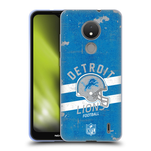 NFL Detroit Lions Logo Art Helmet Distressed Soft Gel Case for Nokia C21