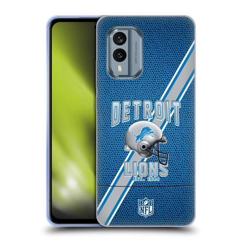 NFL Detroit Lions Logo Art Football Stripes Soft Gel Case for Nokia X30