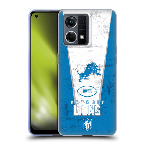 NFL Detroit Lions Logo Art Banner Soft Gel Case for OPPO Reno8 4G